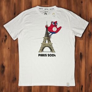 Official Paris 2024 Sumner Olympics Mascot T-Shirt Adult Large‎ White NWT